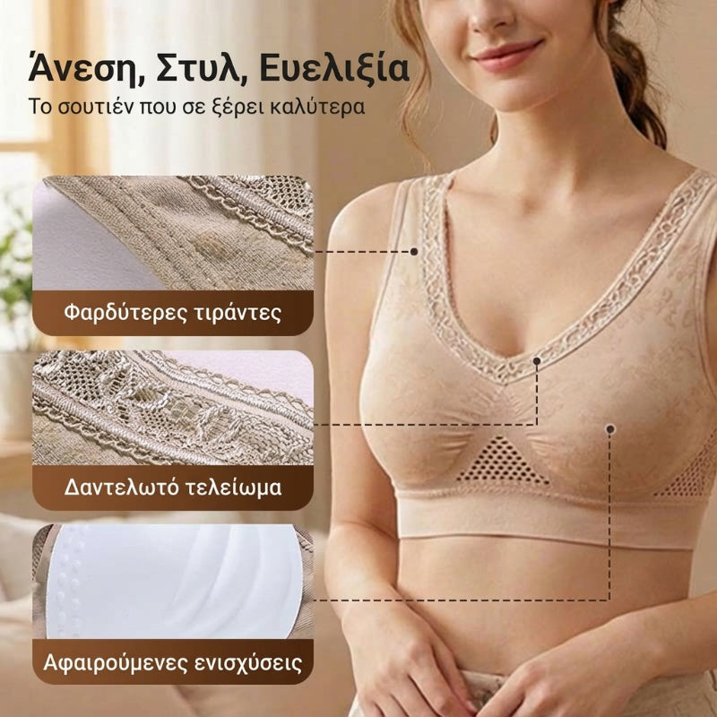 👙TRIAUMPH✨Σουτιέν υψηλής στήριξης από δαντέλα χωρίς ραφές για γυναίκες
