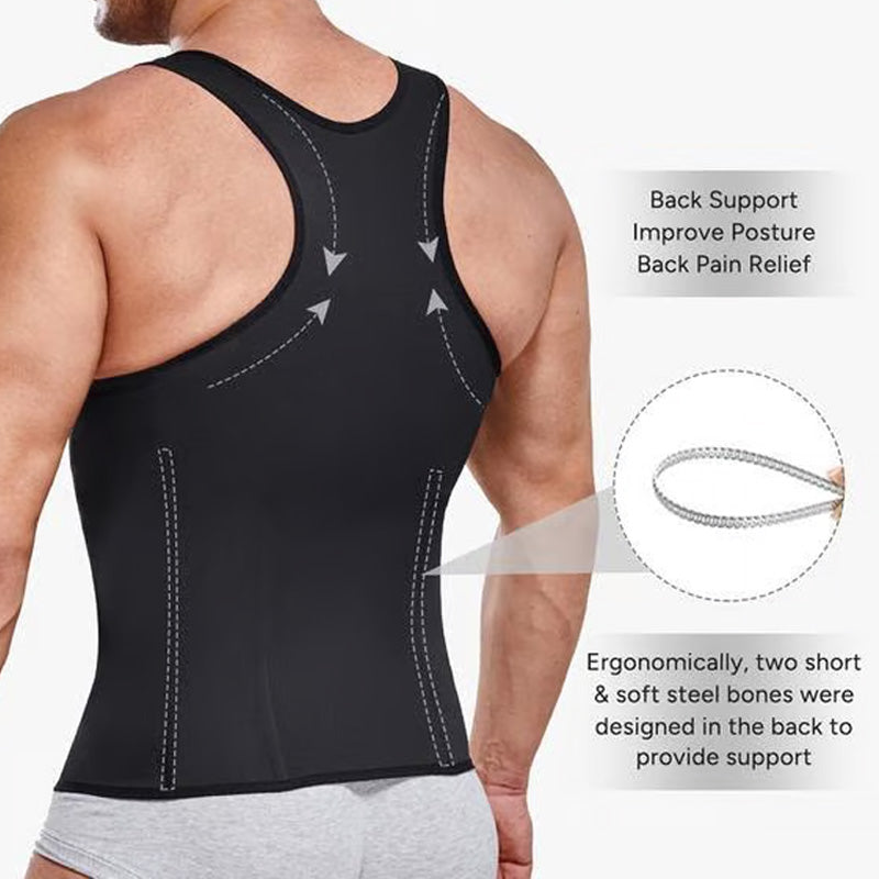 🔥【S-3XL】💪Ανδρικό Μπλουζάκι Συμπιεστικό Ζίπ Στομάχι💥