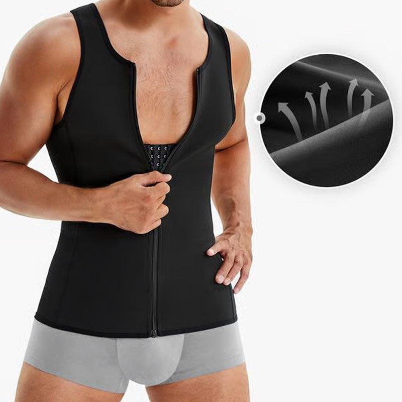 🔥【S-3XL】💪Ανδρικό Μπλουζάκι Συμπιεστικό Ζίπ Στομάχι💥