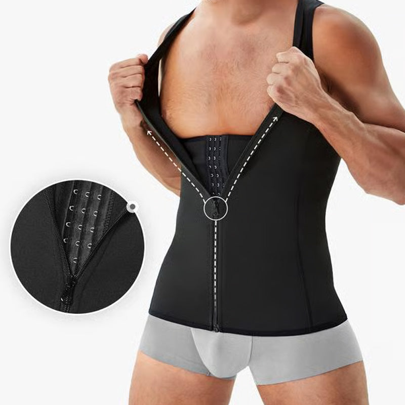 🔥【S-3XL】💪Ανδρικό Μπλουζάκι Συμπιεστικό Ζίπ Στομάχι💥